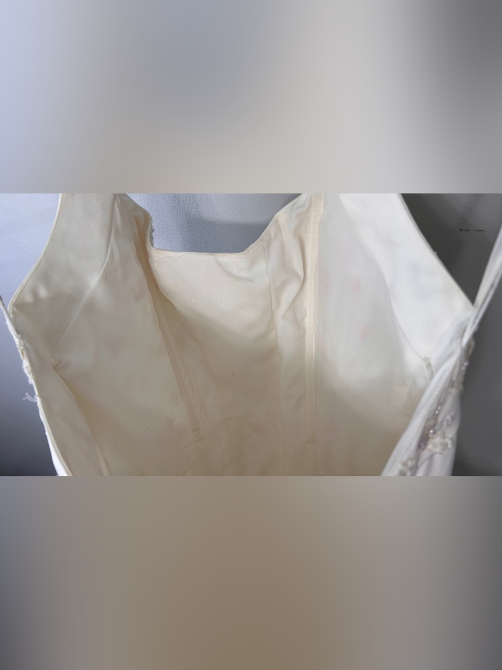 Vintage Michelangelo Ivory Beaded Halter Wedding Gown Bridal Dress size 10’ish - Picture 10 of 10